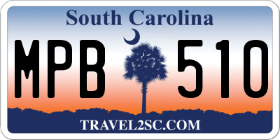 SC license plate MPB510