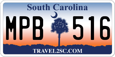 SC license plate MPB516