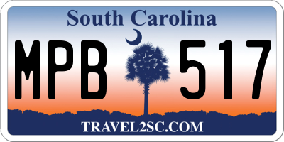 SC license plate MPB517