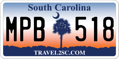 SC license plate MPB518