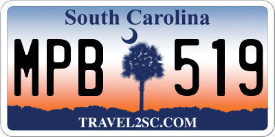 SC license plate MPB519
