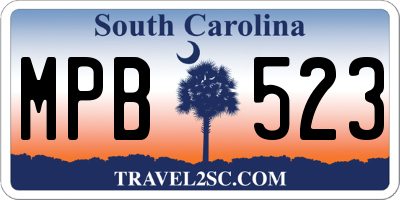 SC license plate MPB523