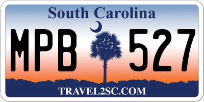 SC license plate MPB527