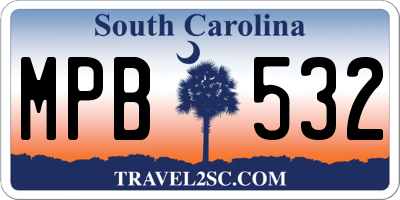 SC license plate MPB532