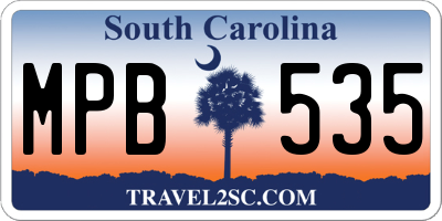 SC license plate MPB535