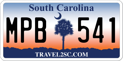 SC license plate MPB541