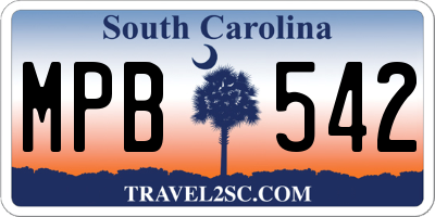 SC license plate MPB542