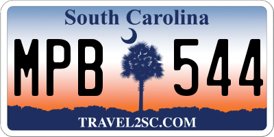 SC license plate MPB544