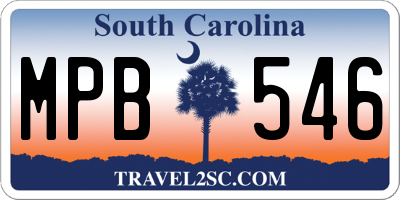 SC license plate MPB546
