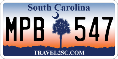 SC license plate MPB547