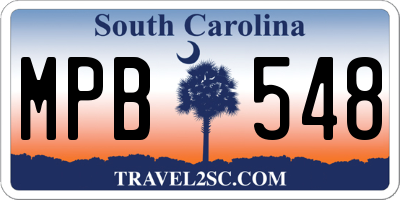 SC license plate MPB548