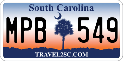 SC license plate MPB549