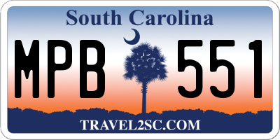 SC license plate MPB551