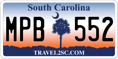 SC license plate MPB552