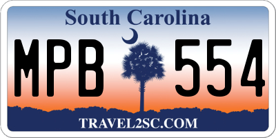 SC license plate MPB554