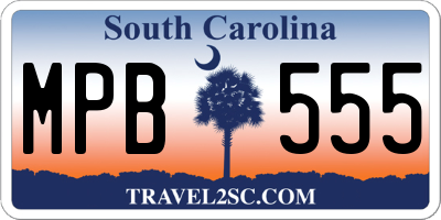 SC license plate MPB555