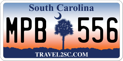 SC license plate MPB556