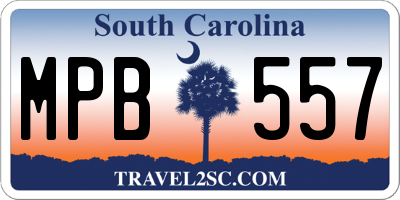 SC license plate MPB557