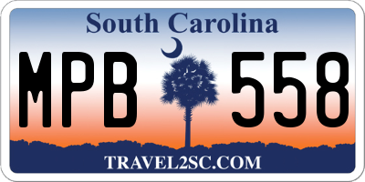 SC license plate MPB558
