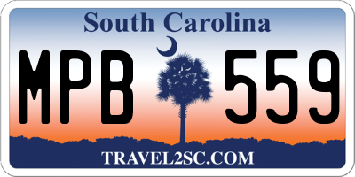 SC license plate MPB559