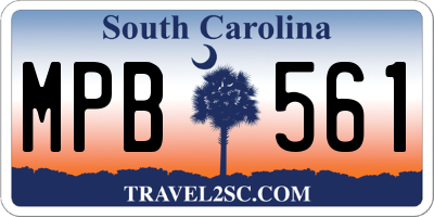 SC license plate MPB561