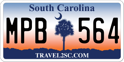 SC license plate MPB564