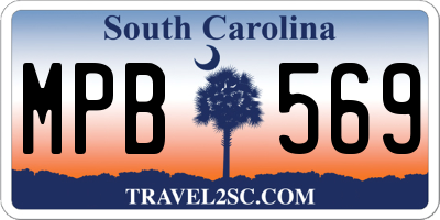 SC license plate MPB569