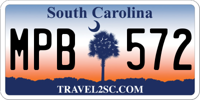 SC license plate MPB572