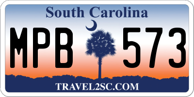 SC license plate MPB573
