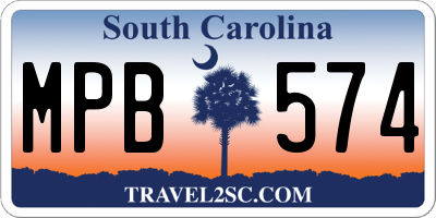 SC license plate MPB574