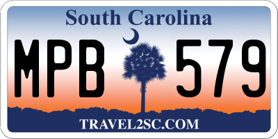 SC license plate MPB579