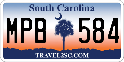 SC license plate MPB584