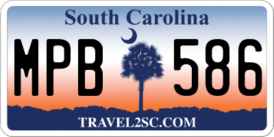 SC license plate MPB586