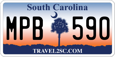 SC license plate MPB590