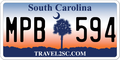 SC license plate MPB594