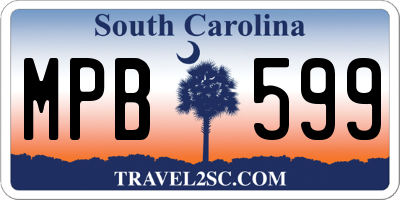 SC license plate MPB599