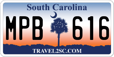 SC license plate MPB616
