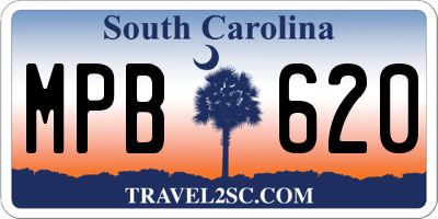 SC license plate MPB620