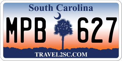 SC license plate MPB627