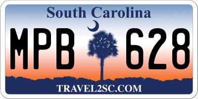 SC license plate MPB628