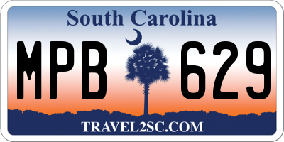 SC license plate MPB629
