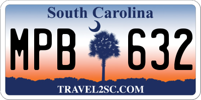 SC license plate MPB632