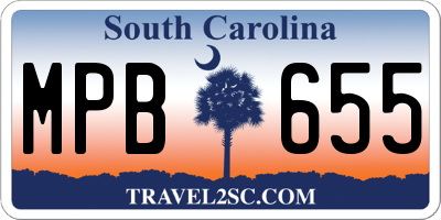 SC license plate MPB655