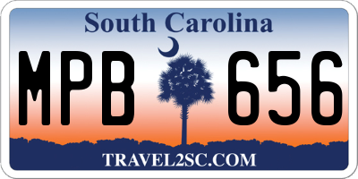 SC license plate MPB656