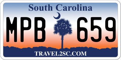 SC license plate MPB659