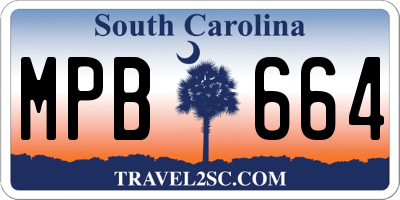 SC license plate MPB664