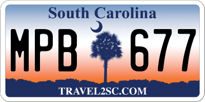 SC license plate MPB677