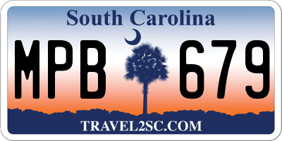 SC license plate MPB679
