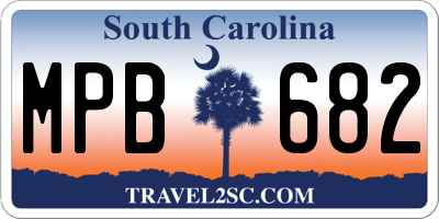 SC license plate MPB682