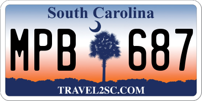 SC license plate MPB687